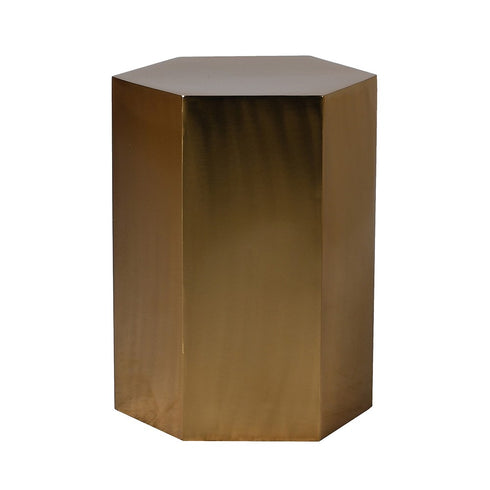 Hexagonal Gold Side Table